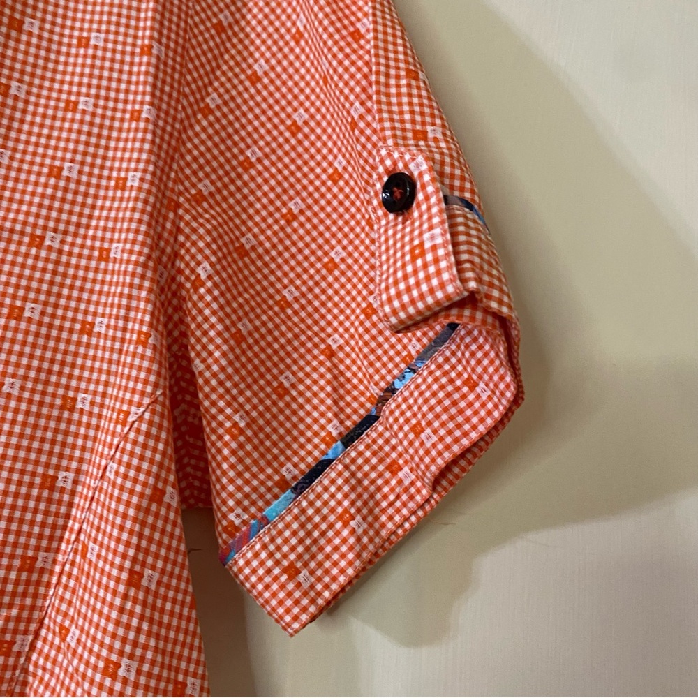 NEW Au Noir Black Label Men's Button Down Shirt Size 3
Medium Orange Plaid - Picture 10 of 12